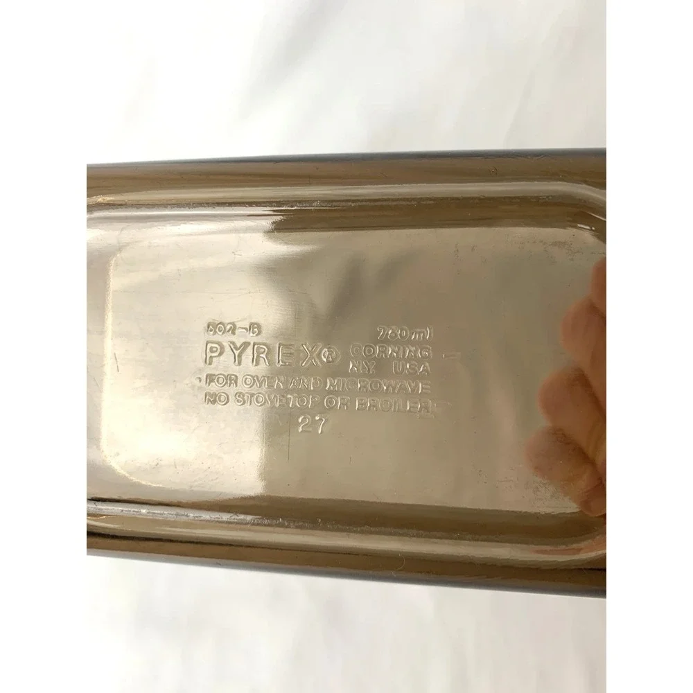 Pyrex Refrigerator Dishes Clear Amber 502-B Set of 2 NO LIDS